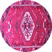 Round Persian Pink Traditional Rug, tr813pnk