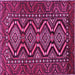 Square Machine Washable Persian Pink Traditional Rug, wshtr814pnk