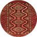 Square Persian Orange Traditional Rug, tr814org