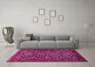 Machine Washable Persian Pink Traditional Rug in a Living Room, wshtr814pnk