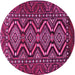 Round Persian Pink Traditional Rug, tr814pnk