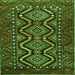 Round Machine Washable Persian Green Traditional Area Rugs, wshtr814grn