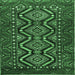 Square Persian Emerald Green Traditional Rug, tr814emgrn