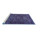 Sideview of Machine Washable Persian Blue Traditional Rug, wshtr814blu