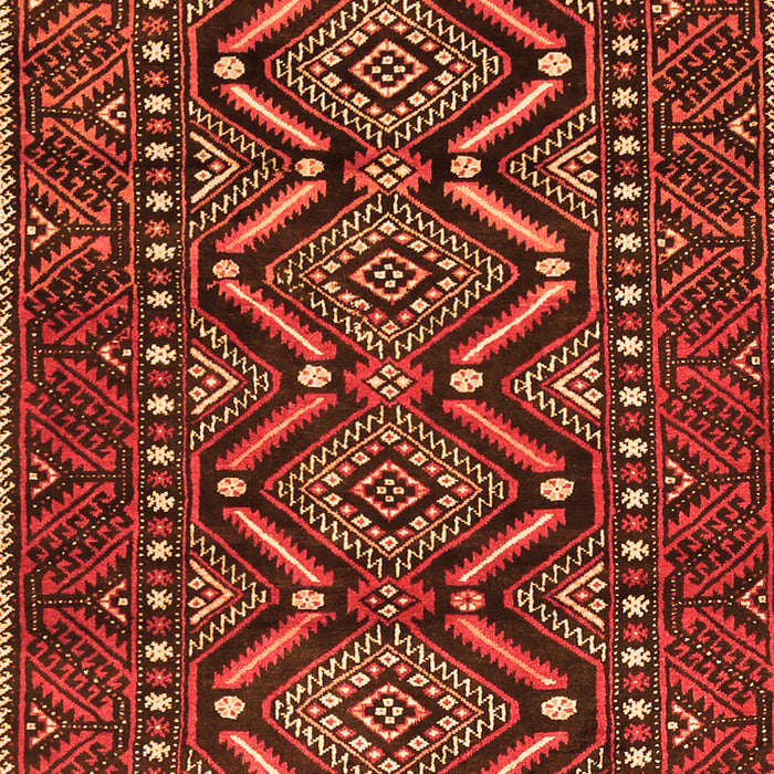 Serging Thickness of Machine Washable Persian Orange Traditional Area Rugs, wshtr814org
