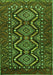 Serging Thickness of Machine Washable Persian Green Traditional Area Rugs, wshtr814grn