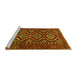 Sideview of Machine Washable Persian Yellow Traditional Rug, wshtr814yw