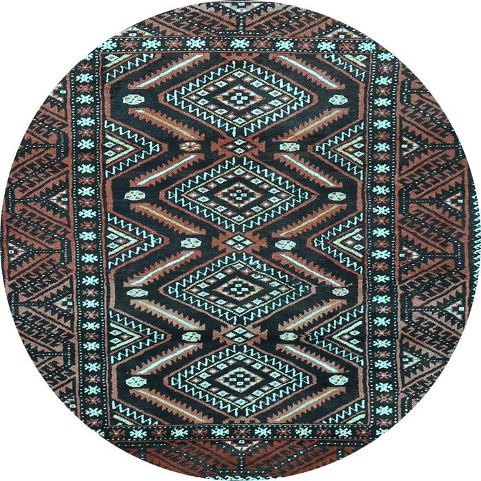 Round Persian Light Blue Traditional Rug, tr814lblu