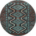 Round Persian Light Blue Traditional Rug, tr814lblu