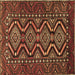 Square Persian Brown Traditional Rug, tr814brn