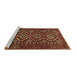 Sideview of Machine Washable Persian Brown Traditional Rug, wshtr814brn