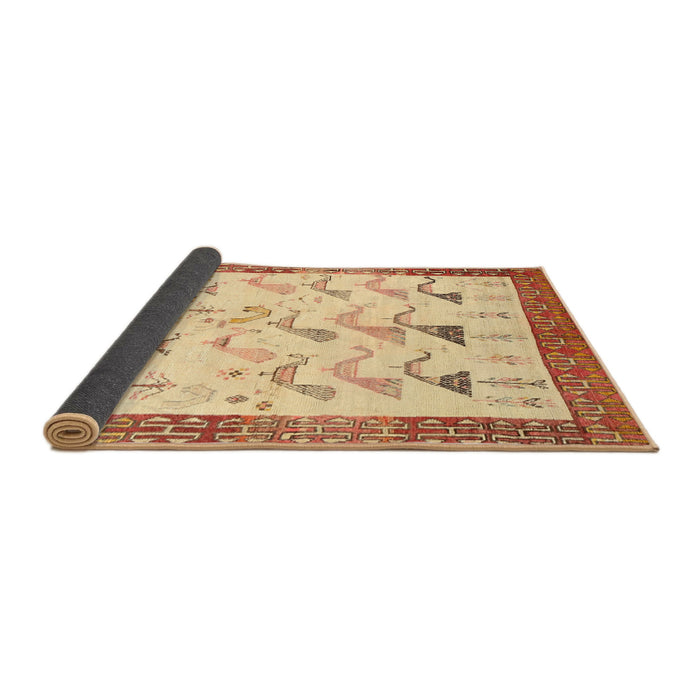 Sideview of Traditional Brown Gold Persian Rug, tr815