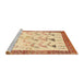 Sideview of Machine Washable Traditional Brown Gold Rug, wshtr815