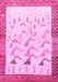 Machine Washable Persian Pink Traditional Rug, wshtr815pnk