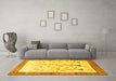 Machine Washable Persian Yellow Traditional Rug in a Living Room, wshtr815yw