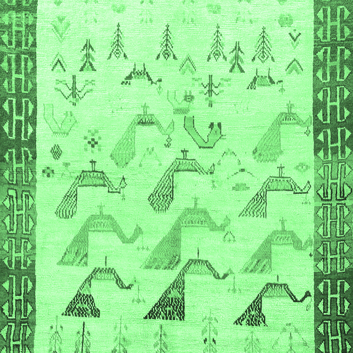 Machine Washable Persian Emerald Green Traditional Area Rugs, wshtr815emgrn