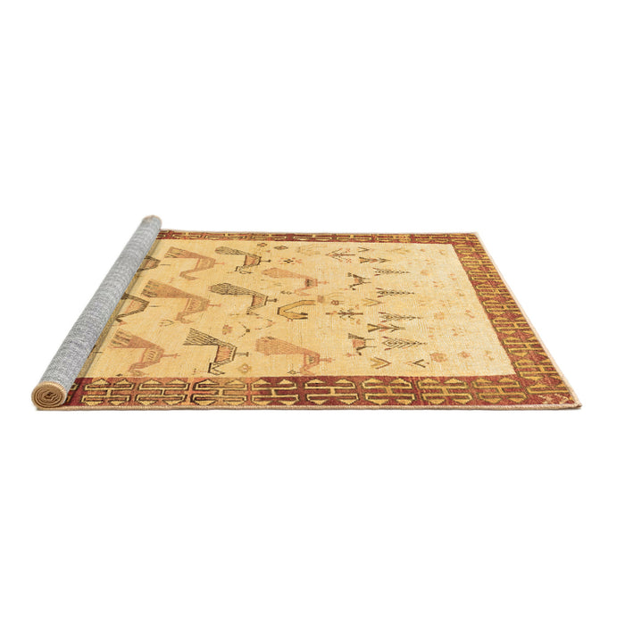 Sideview of Machine Washable Persian Brown Traditional Rug, wshtr815brn