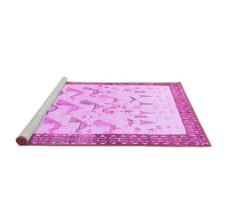 Sideview of Machine Washable Persian Purple Traditional Area Rugs, wshtr815pur