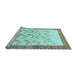 Sideview of Machine Washable Persian Light Blue Traditional Rug, wshtr815lblu