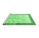 Sideview of Machine Washable Persian Emerald Green Traditional Area Rugs, wshtr815emgrn