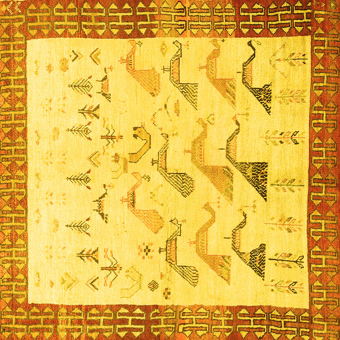 Square Persian Yellow Traditional Rug, tr815yw