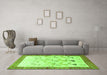 Machine Washable Persian Green Traditional Area Rugs in a Living Room,, wshtr815grn