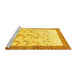 Sideview of Machine Washable Persian Yellow Traditional Rug, wshtr815yw
