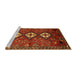 Sideview of Machine Washable Traditional Tomato Red Rug, wshtr816