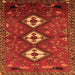 Round Machine Washable Persian Orange Traditional Area Rugs, wshtr816org