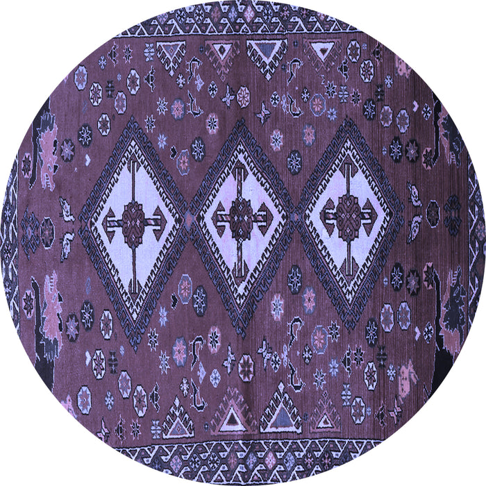 Round Persian Blue Traditional Rug, tr816blu