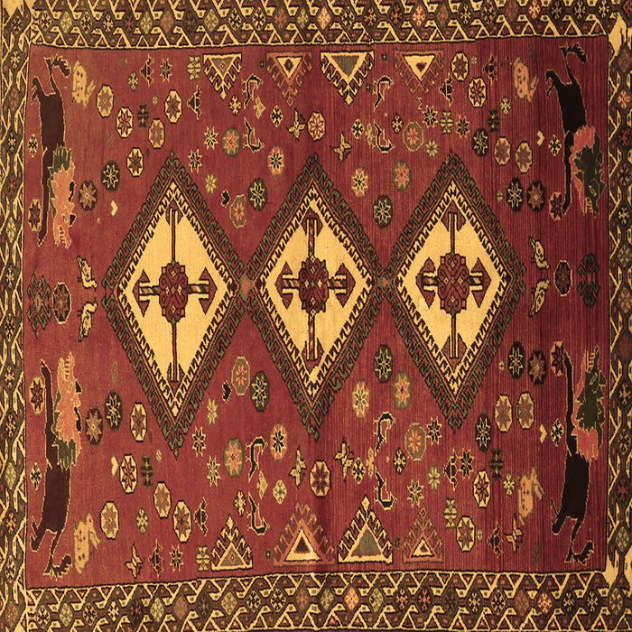 Square Machine Washable Persian Brown Traditional Rug, wshtr816brn