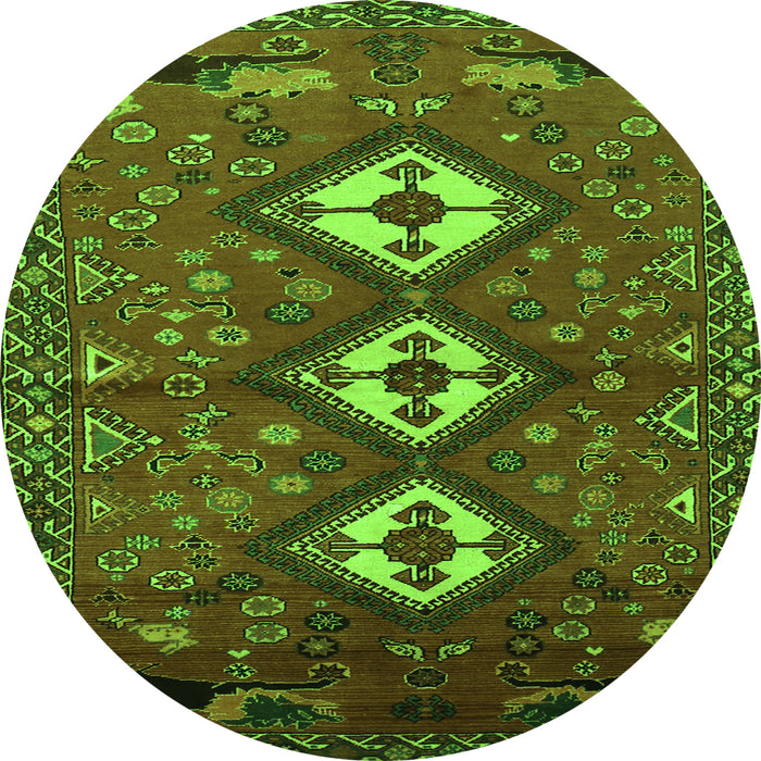 Square Persian Green Traditional Rug, tr816grn