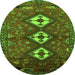 Square Persian Green Traditional Rug, tr816grn