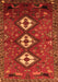 Serging Thickness of Machine Washable Persian Orange Traditional Area Rugs, wshtr816org