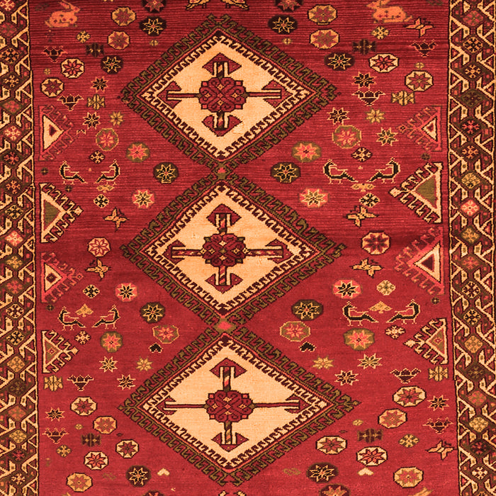 Serging Thickness of Machine Washable Persian Orange Traditional Area Rugs, wshtr816org