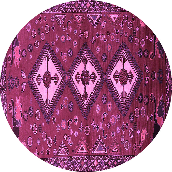 Round Persian Purple Traditional Rug, tr816pur