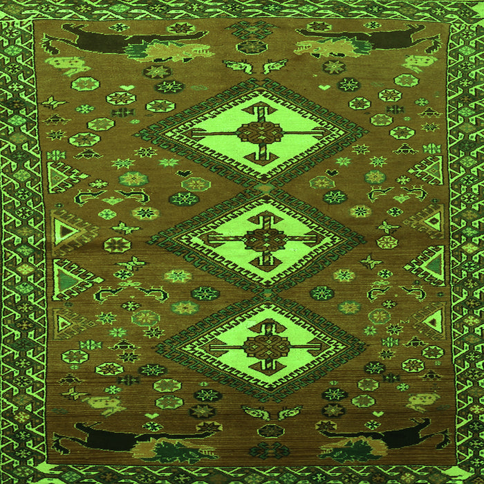 Serging Thickness of Persian Green Traditional Rug, tr816grn