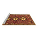 Sideview of Machine Washable Persian Brown Traditional Rug, wshtr816brn