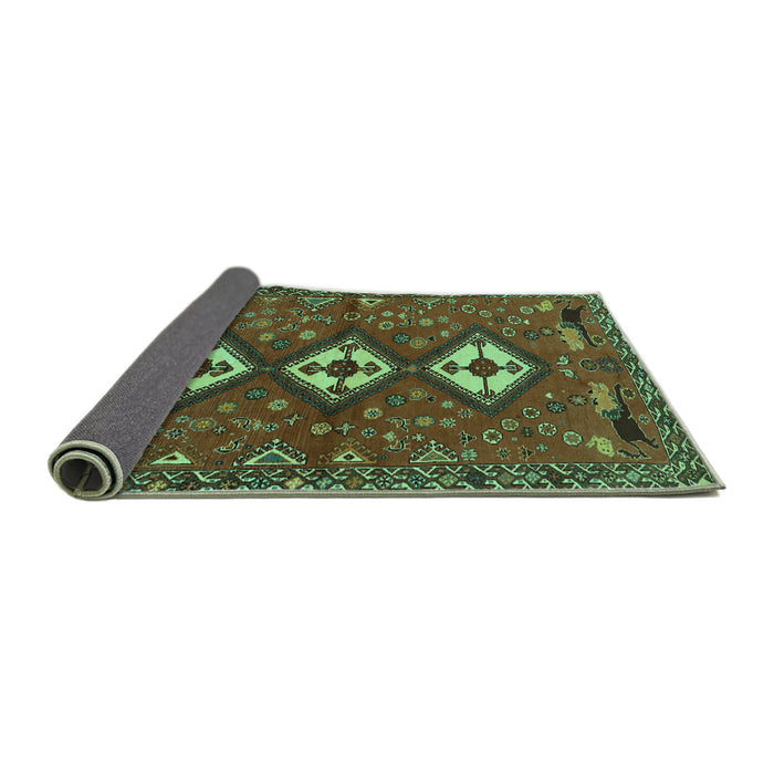 Sideview of Persian Turquoise Traditional Rug, tr816turq