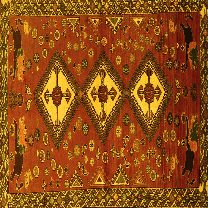 Square Persian Yellow Traditional Rug, tr816yw