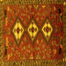 Square Persian Yellow Traditional Rug, tr816yw
