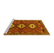 Sideview of Machine Washable Persian Yellow Traditional Rug, wshtr816yw