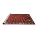 Sideview of Machine Washable Traditional Dark Gold Brown Rug, wshtr817