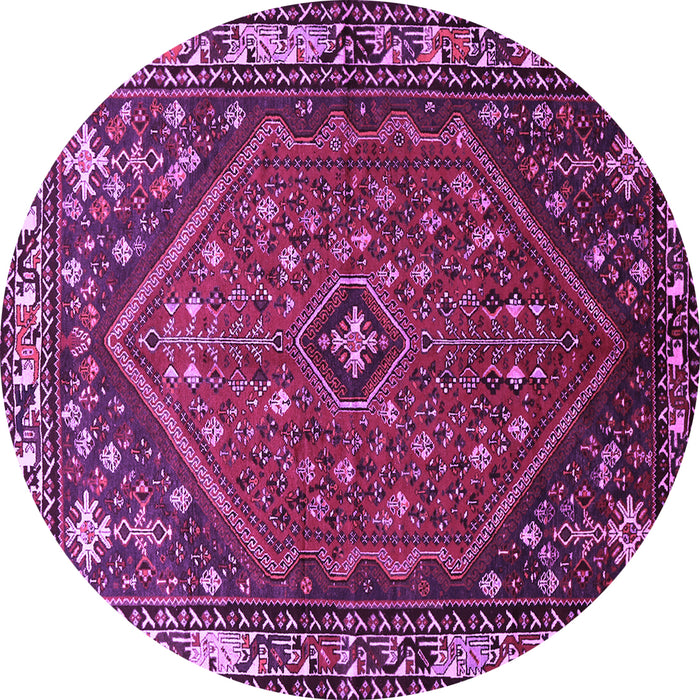 Round Persian Purple Traditional Rug, tr817pur