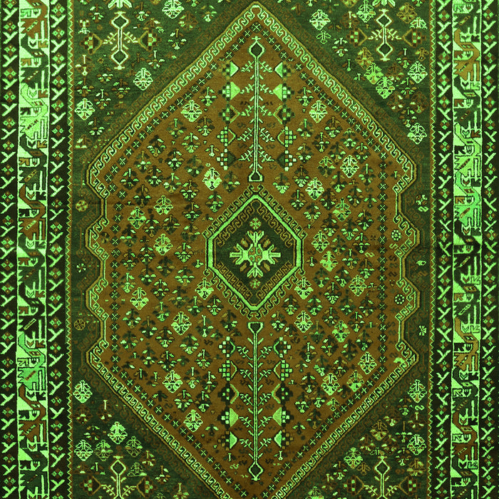 Serging Thickness of Machine Washable Persian Green Traditional Area Rugs, wshtr817grn
