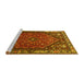 Sideview of Machine Washable Persian Yellow Traditional Rug, wshtr817yw