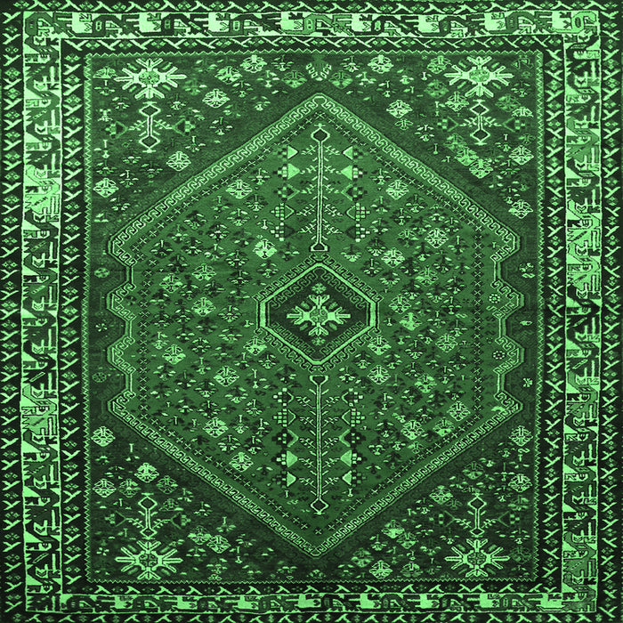 Square Persian Emerald Green Traditional Rug, tr817emgrn