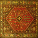 Square Persian Yellow Traditional Rug, tr817yw