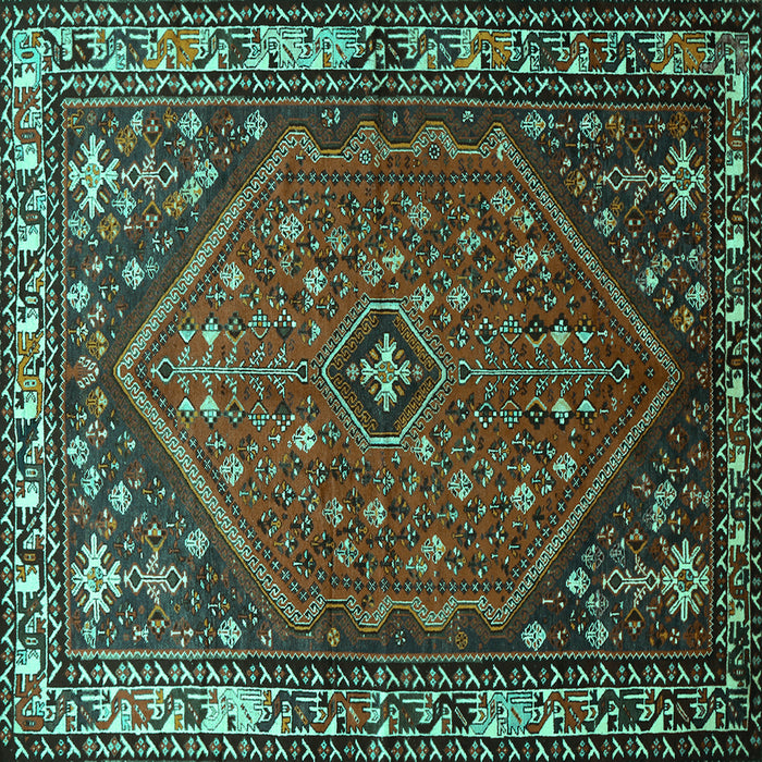 Square Persian Turquoise Traditional Rug, tr817turq