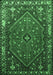 Machine Washable Persian Emerald Green Traditional Area Rugs, wshtr817emgrn